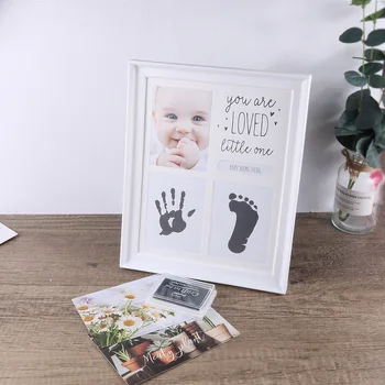 יובל מזכרות עבור תינוק שרק נולד בנים בנות יד, טביעת רגל יצרני פלסטיק מלבני מסגרת תמונה